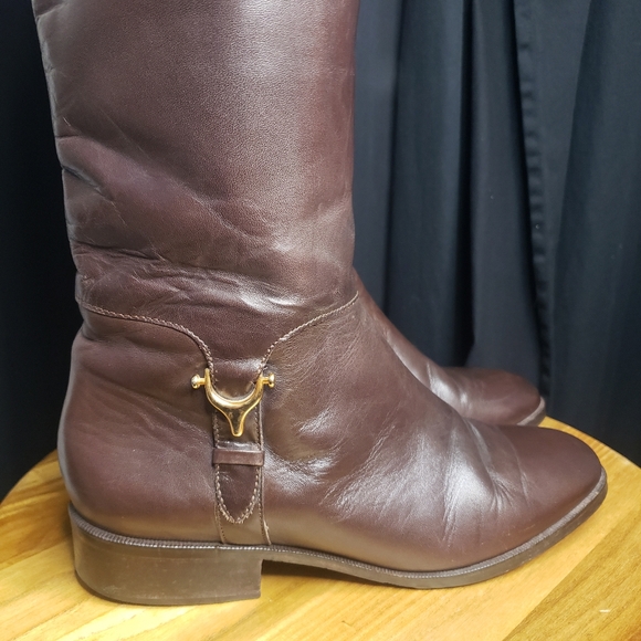 Etienne Aigner Riding Boots - Chocolate Brown - Women's size 8 - Picture 4 of 11